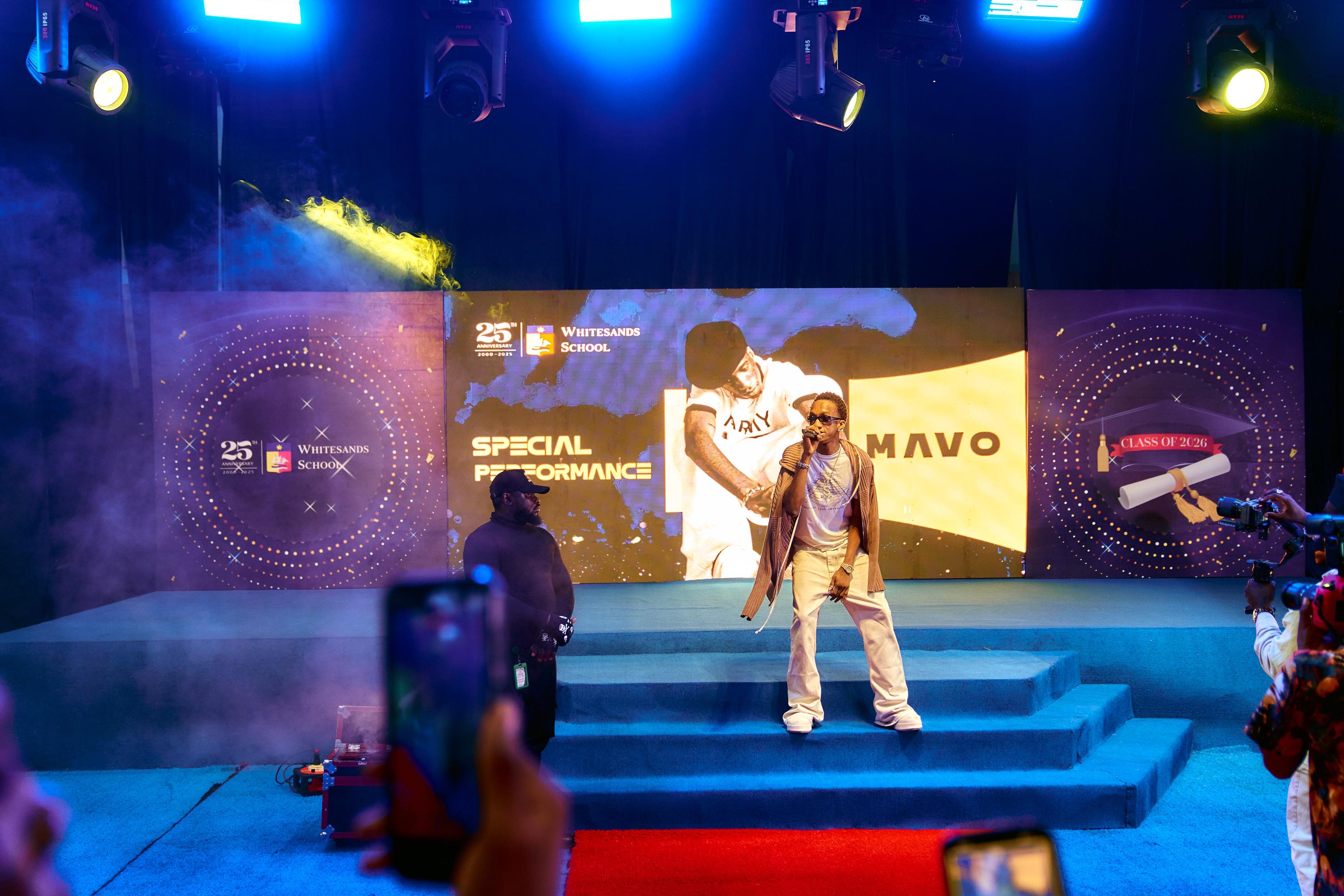 Superstar Mavo performing at the Graduation Dinner of the Class of 2026 